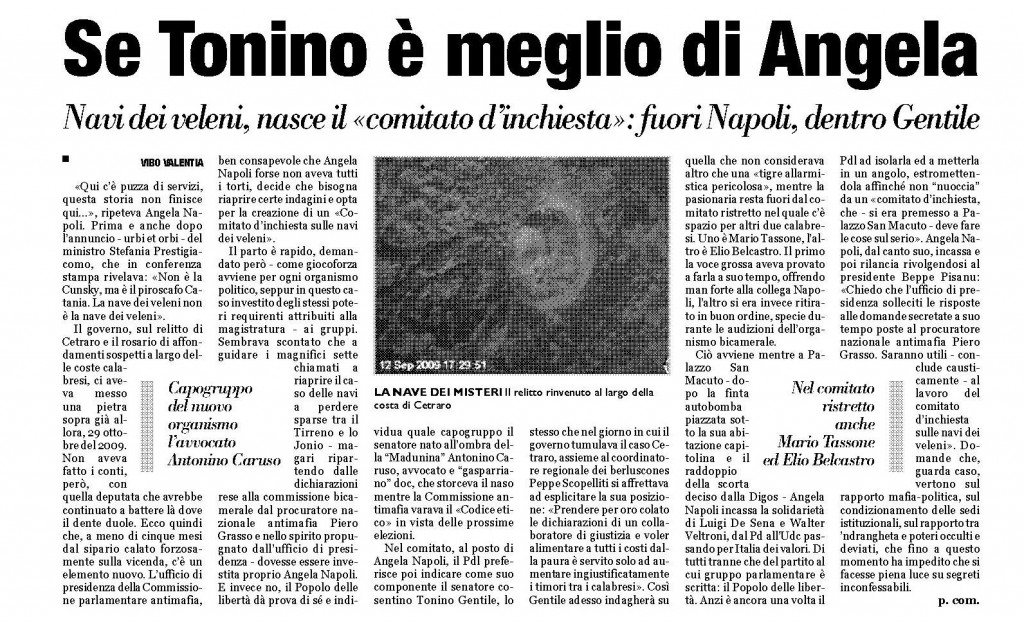 articolo pubblicato da "Calabriaora" il 18 marzo 2010